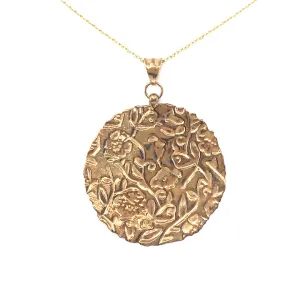 14K Gold Circle Pendant