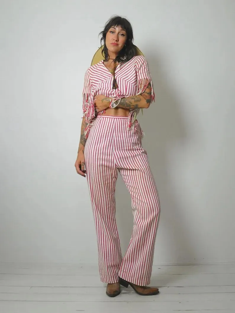 1950's Fringe Striped Pant Set