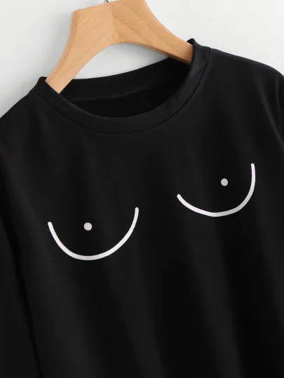3D boobs pullover fashion sweatshirt