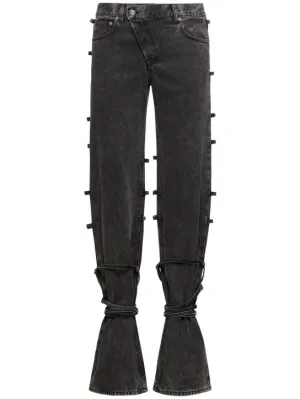 Alexander McQueen   Baggy tied cotton  jeans 