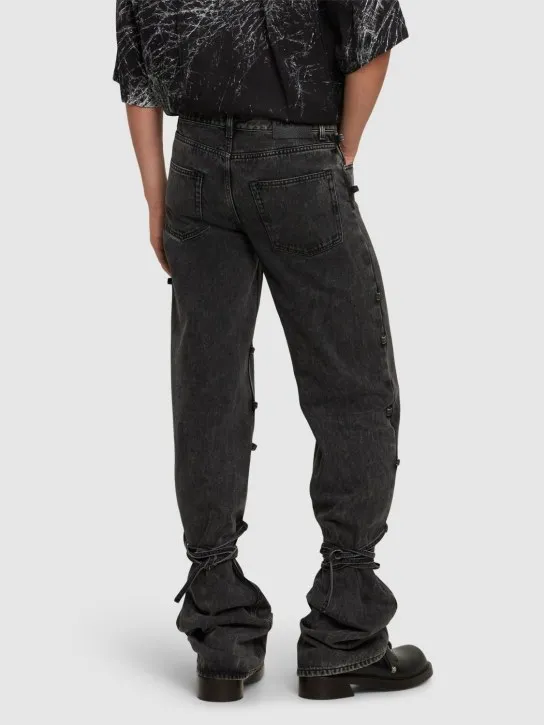 Alexander McQueen   Baggy tied cotton  jeans 