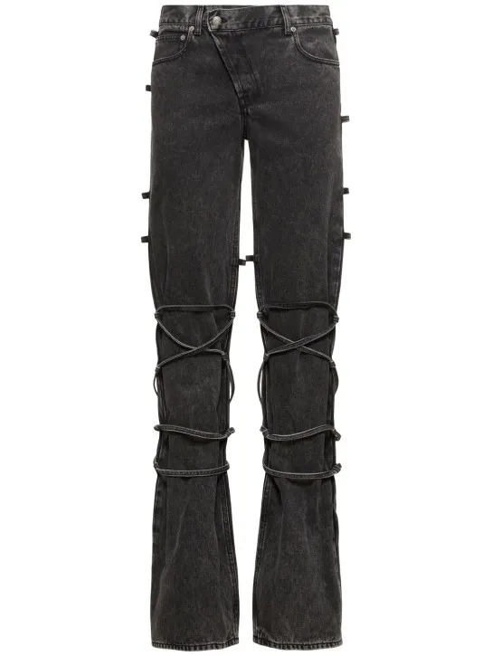 Alexander McQueen   Baggy tied cotton  jeans 