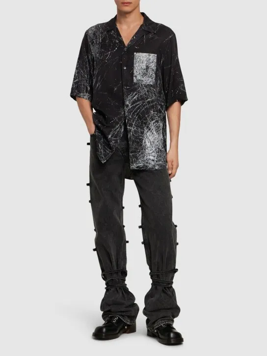 Alexander McQueen   Baggy tied cotton  jeans 