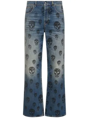 Alexander McQueen   Skull baggy cotton jeans 