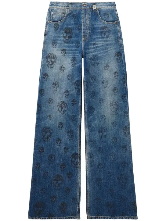 Alexander McQueen   Skull baggy cotton jeans 