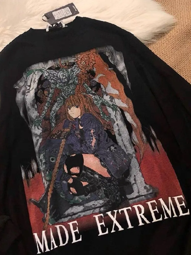 Anime Print "MADE EXTREME" Longsleeve Pullover (S to 4XL!)