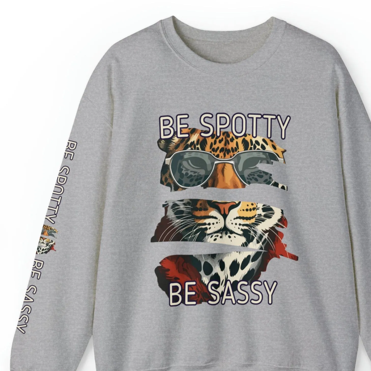 Be Spotty, Be Sassy: Tiger in Sunglasses Women's Sweatshirt with Arm Detail