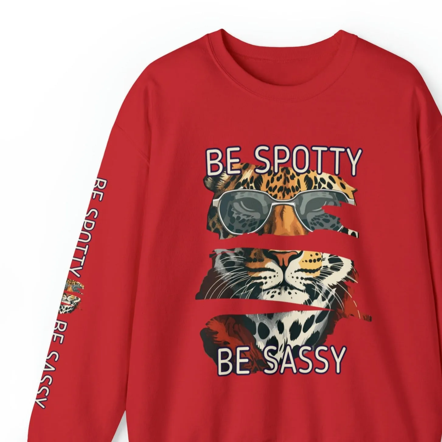 Be Spotty, Be Sassy: Tiger in Sunglasses Women's Sweatshirt with Arm Detail