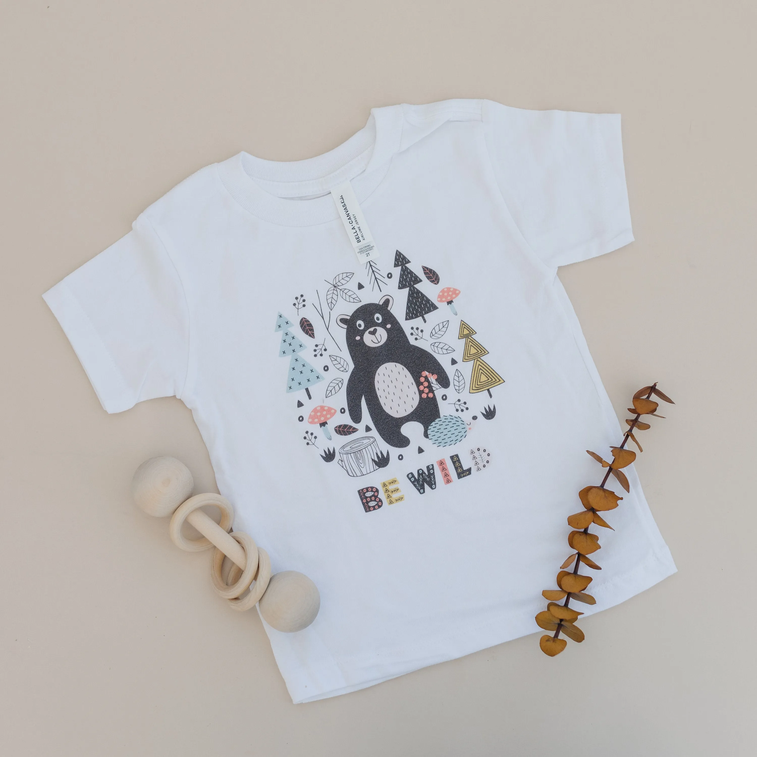 Be Wild Toddler Tee - boho toddler shirt -  toddler boy shirt - bear tshirt, outdoor adventure camping