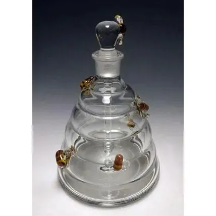 Beehive Glass Perfume Bottle Bees Line by Sage Churchill-Foster, Sage Studios