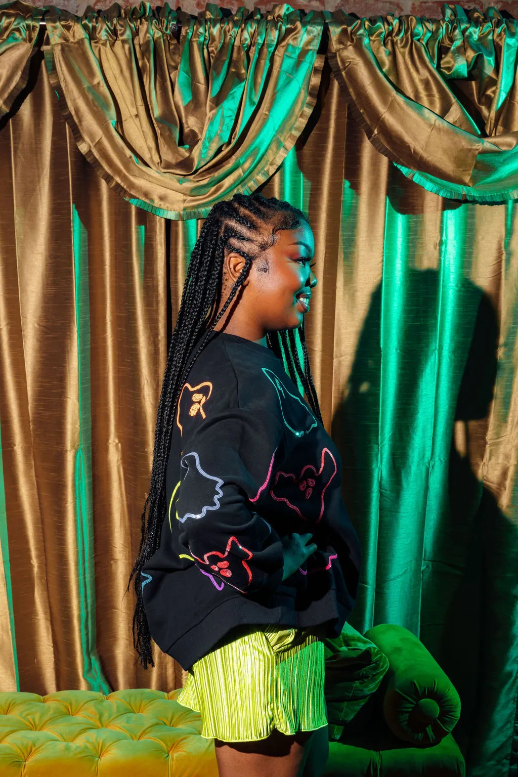 Black & Rainbow Spooky Ghost Sweatshirt