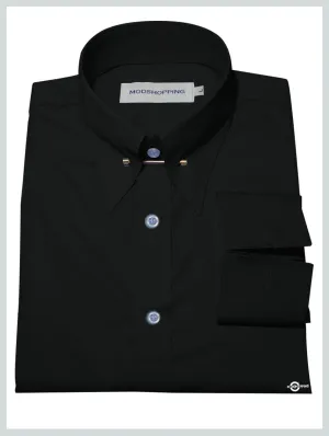 Black Pin Collar Shirt