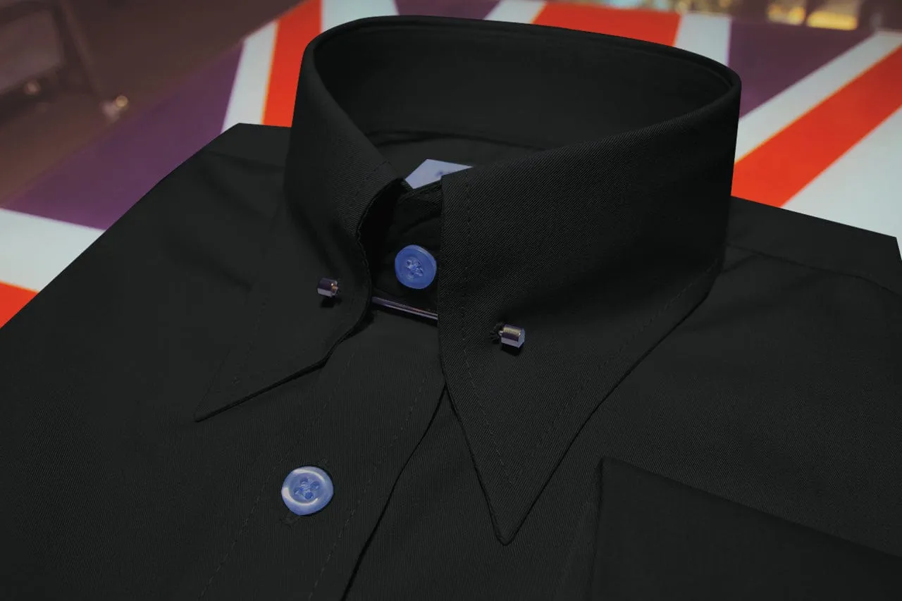 Black Pin Collar Shirt