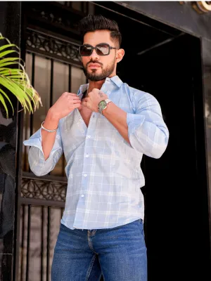 Blue Angel Checkered Cotton Shirt