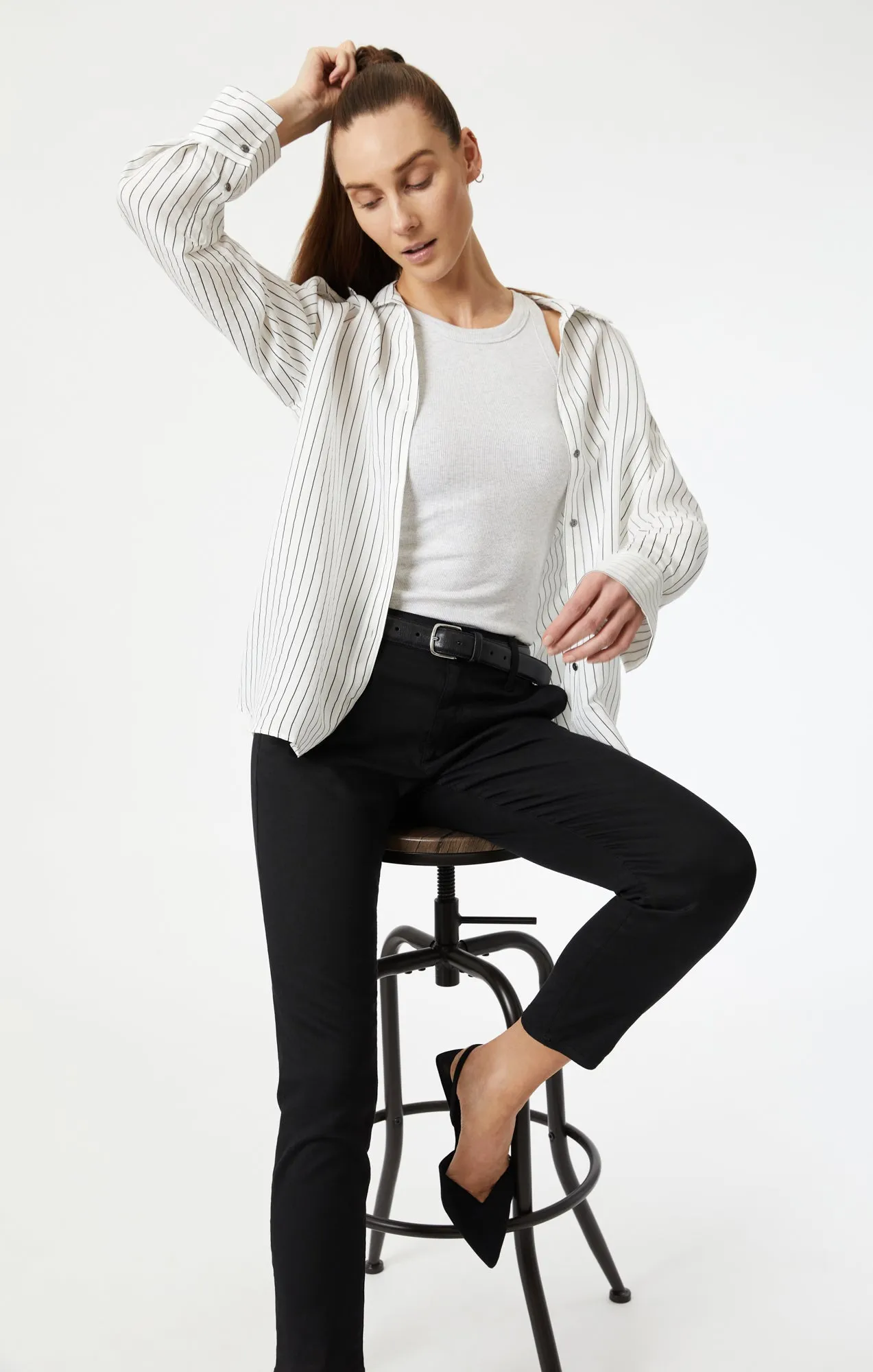 BROOKE SLIM CHINO IN BLACK LUXE TWILL