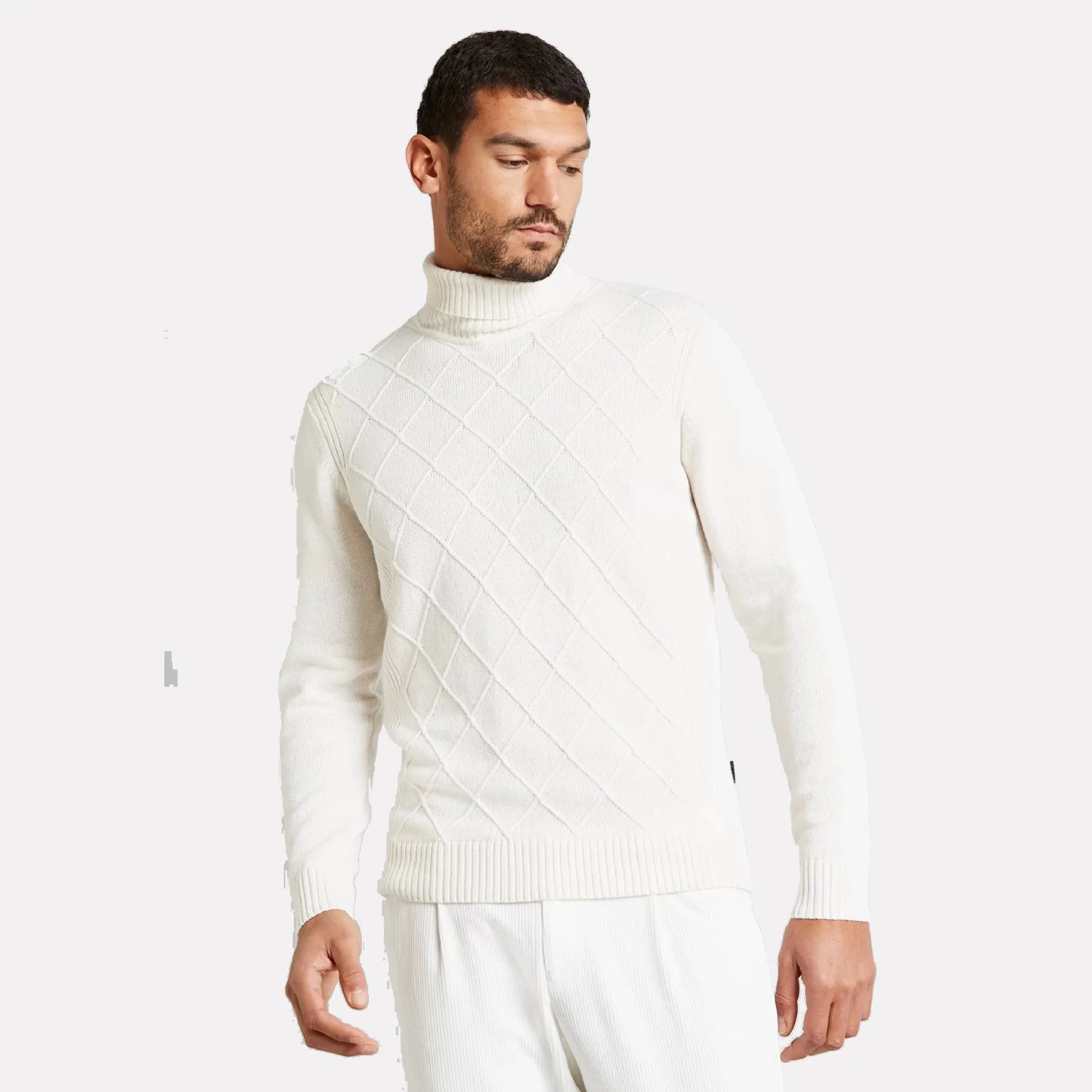 Bugatti Lambswool Blend Turtle Neck Sweater / Ivory