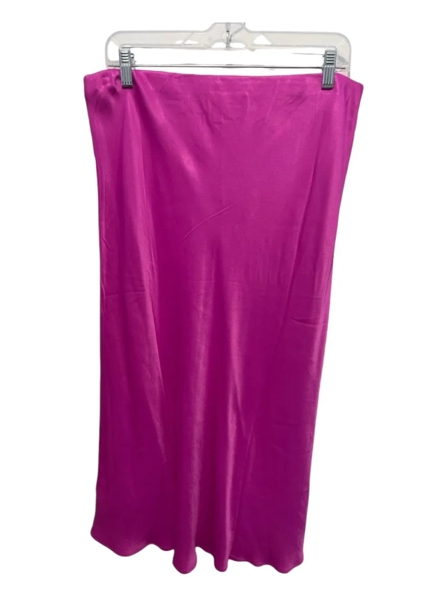 By Anthropologie Size L Pink Viscose Elastic Waist Slip dress Midi Skirt
