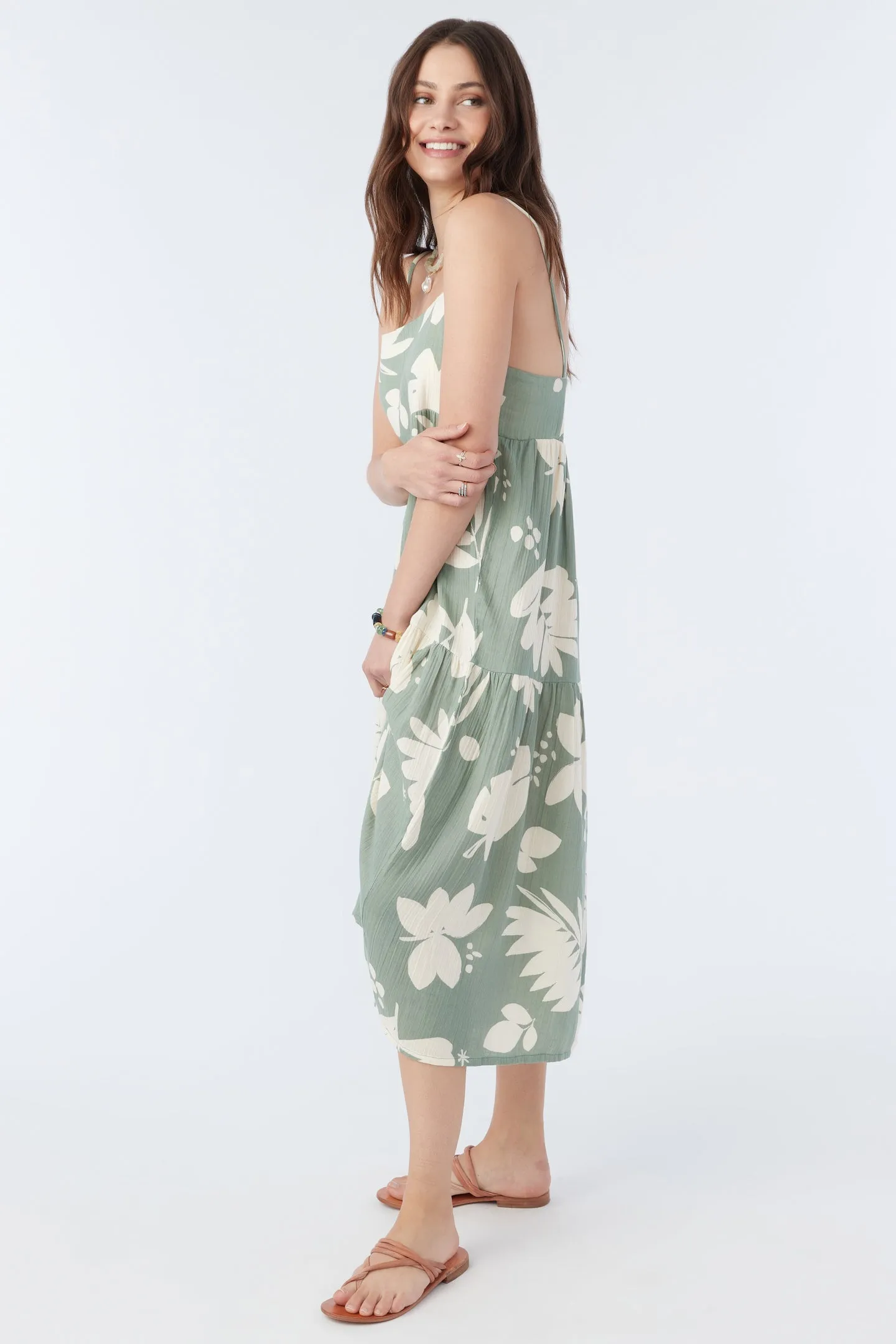 CECILY DOUBLE GAUZE MIDI DRESS