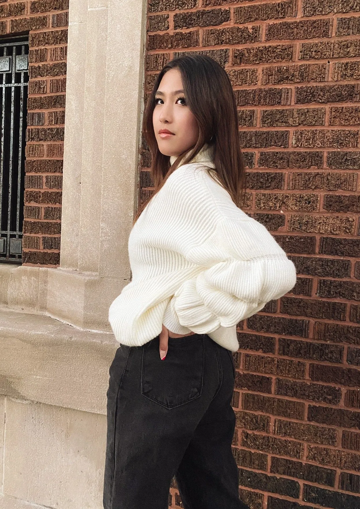 Colleen Ivory Cashmere Sweater