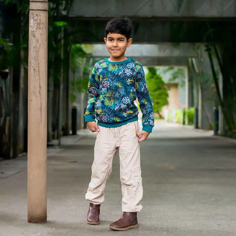 Cotton Sweatshirt For Kids | Nocturnal Fleece | Blue