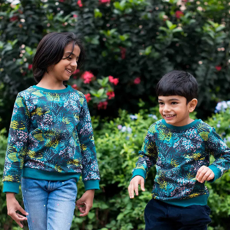 Cotton Sweatshirt For Kids | Nocturnal Fleece | Blue