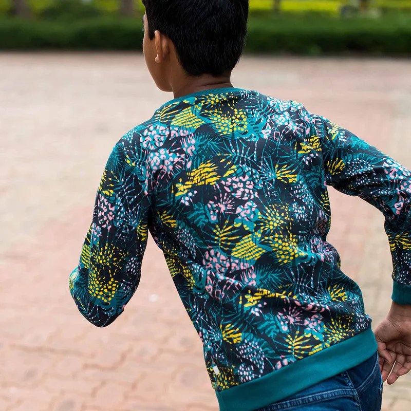 Cotton Sweatshirt For Kids | Nocturnal Fleece | Blue