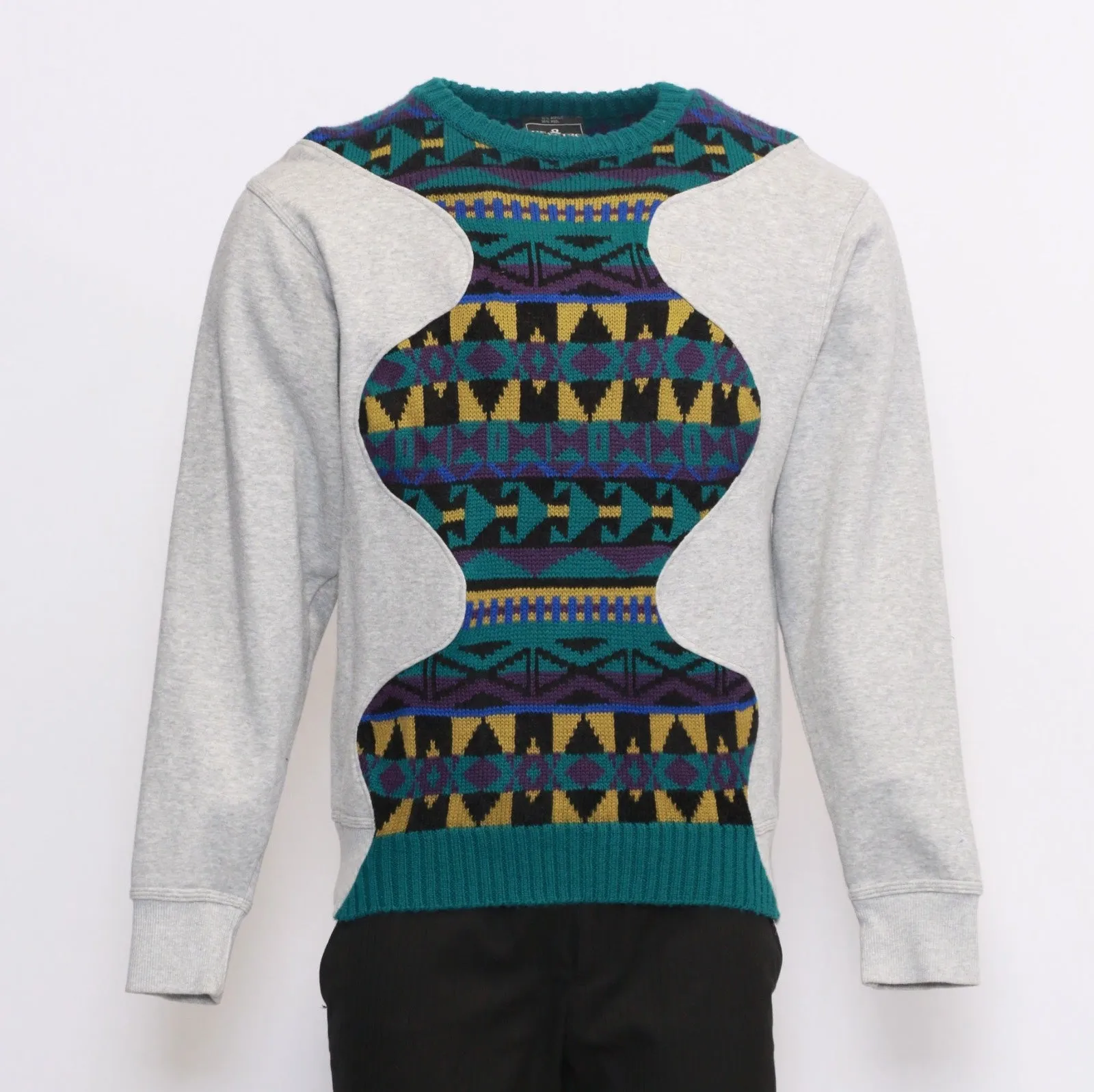 CR173 Reworked Sweatshirt Made Using Center Panel of Sweater and Side Panel Sweatshirt