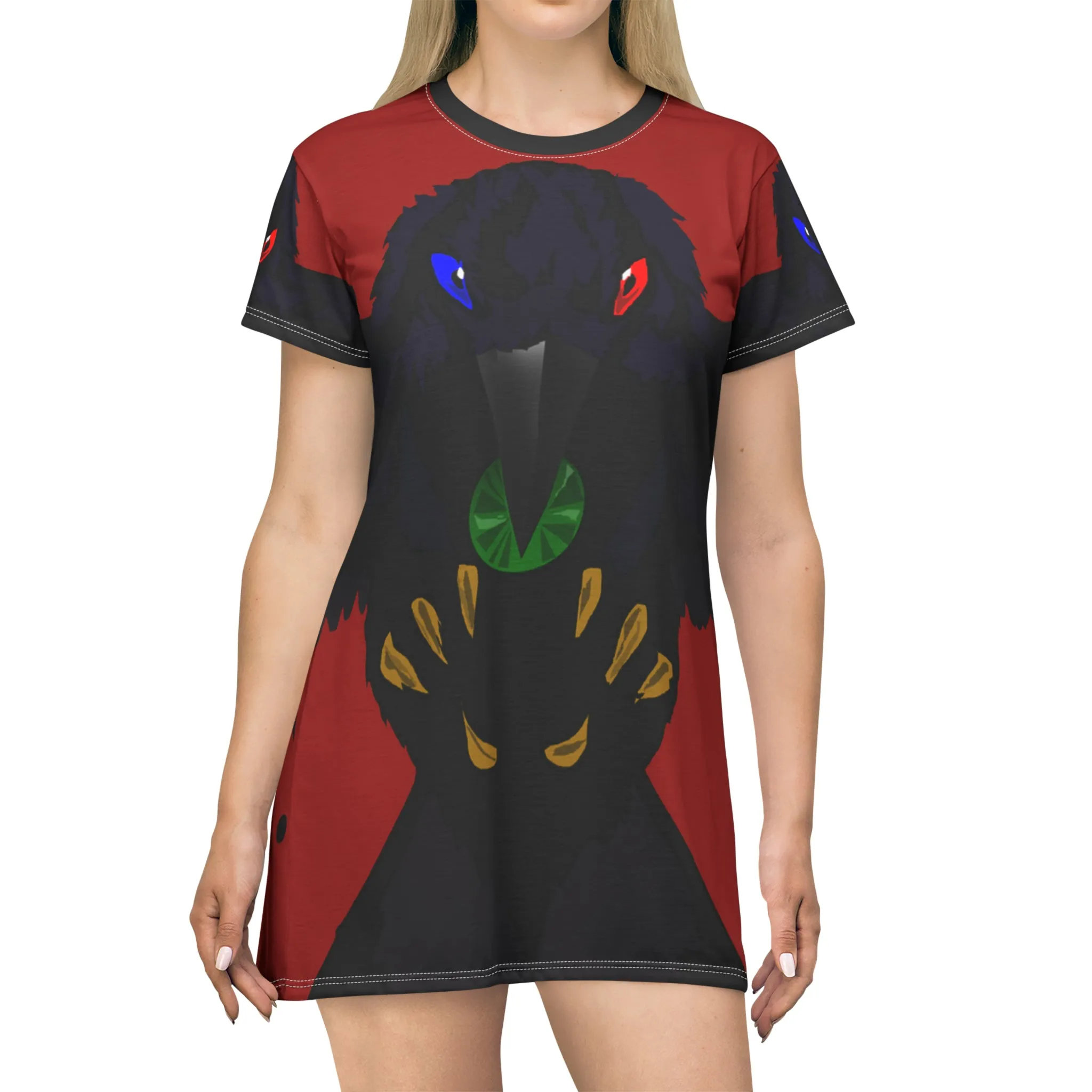 Crowgodshi First Generation T-Shirt Dress, BURGUNDY LOGO