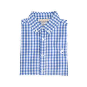Dean's List Dress Shirt - Barbados Blue Gingham with Worth Avenue White Stork
