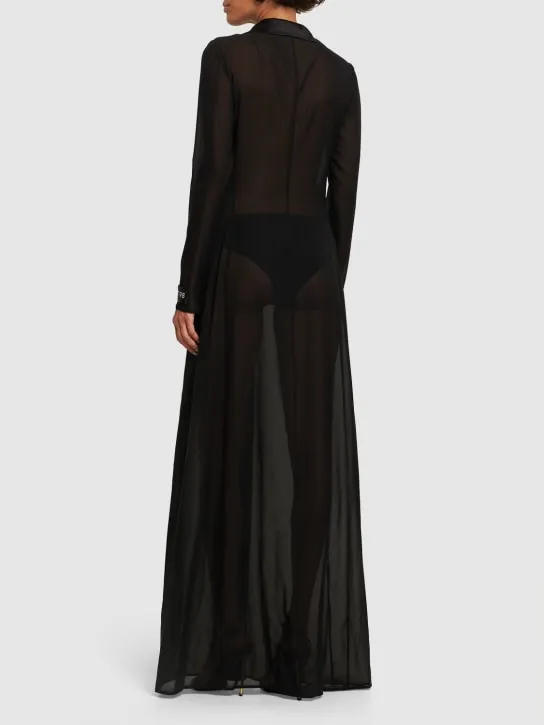 Dolce&amp;Gabbana   Sheer silk long shirt dress 