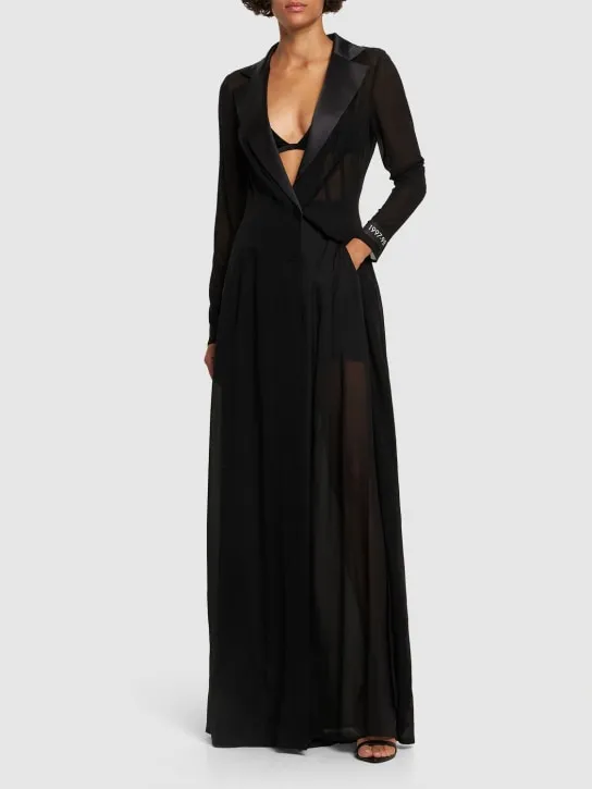 Dolce&amp;Gabbana   Sheer silk long shirt dress 