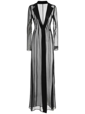 Dolce&amp;Gabbana   Sheer silk long shirt dress 