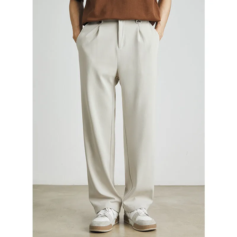 Draping Silky Ice Silk Loose Straight Long Pants