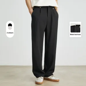 Draping Silky Ice Silk Loose Straight Long Pants