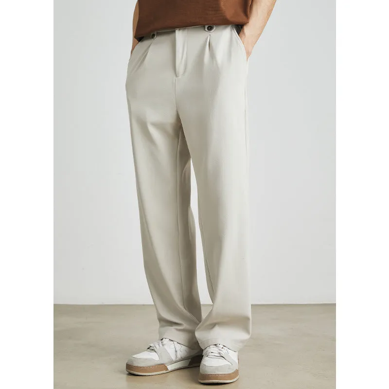Draping Silky Ice Silk Loose Straight Long Pants