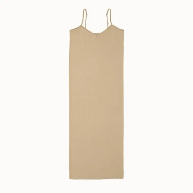 DressBetty - Seamless Nude Slip Dress Summer Women Adjustable Strap Sexy Vestidos Stretchy Bodycon Slim Midi Dress Underdress