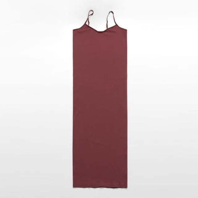 DressBetty - Seamless Nude Slip Dress Summer Women Adjustable Strap Sexy Vestidos Stretchy Bodycon Slim Midi Dress Underdress