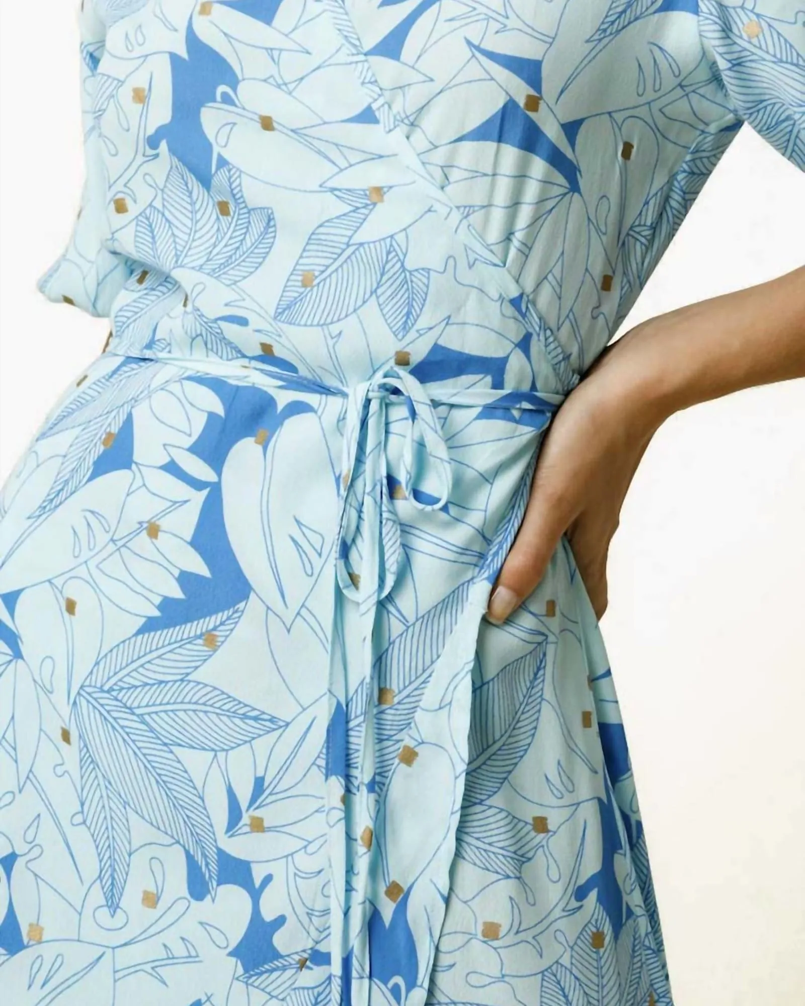 Elora Wrap Dress in Blue Multi | Blue Multi
