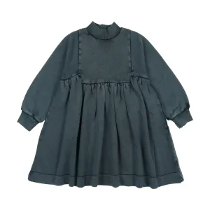 Farren   Me Washed Black Washed Turtleneck Bib Dress