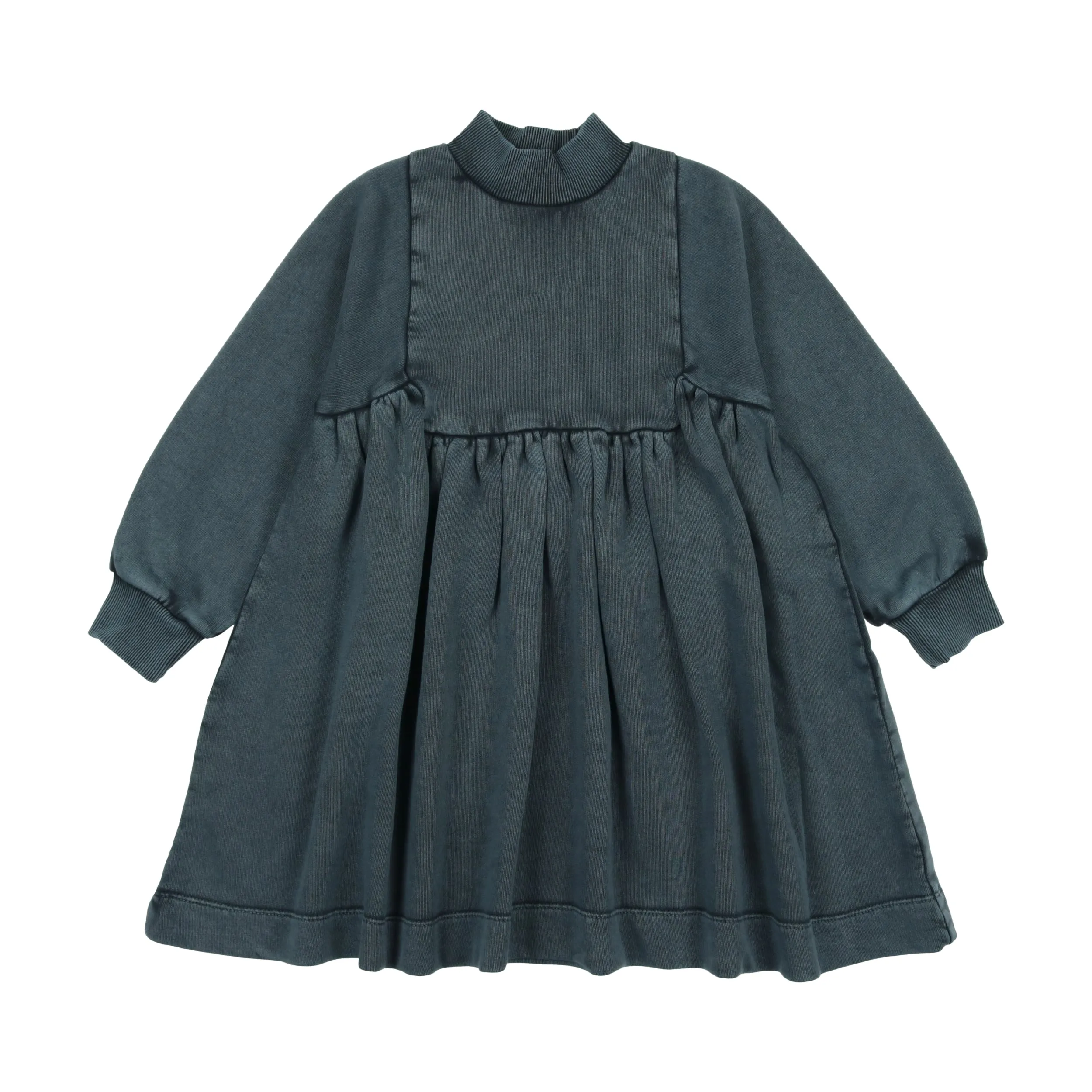 Farren   Me Washed Black Washed Turtleneck Bib Dress