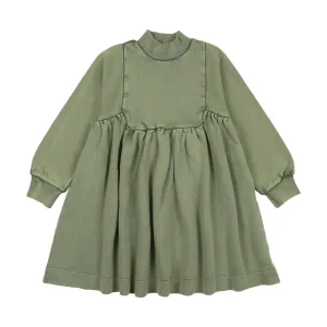 Farren   Me Washed Khaki Washed Turtleneck Bib Dress