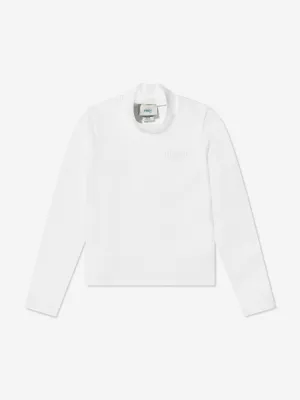 Fendi Girls Turtleneck Top in White