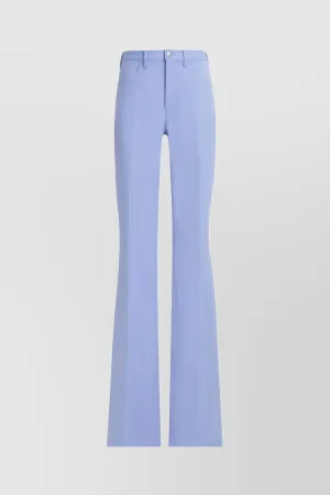 Flared straight leg 5-pockets jersey pants