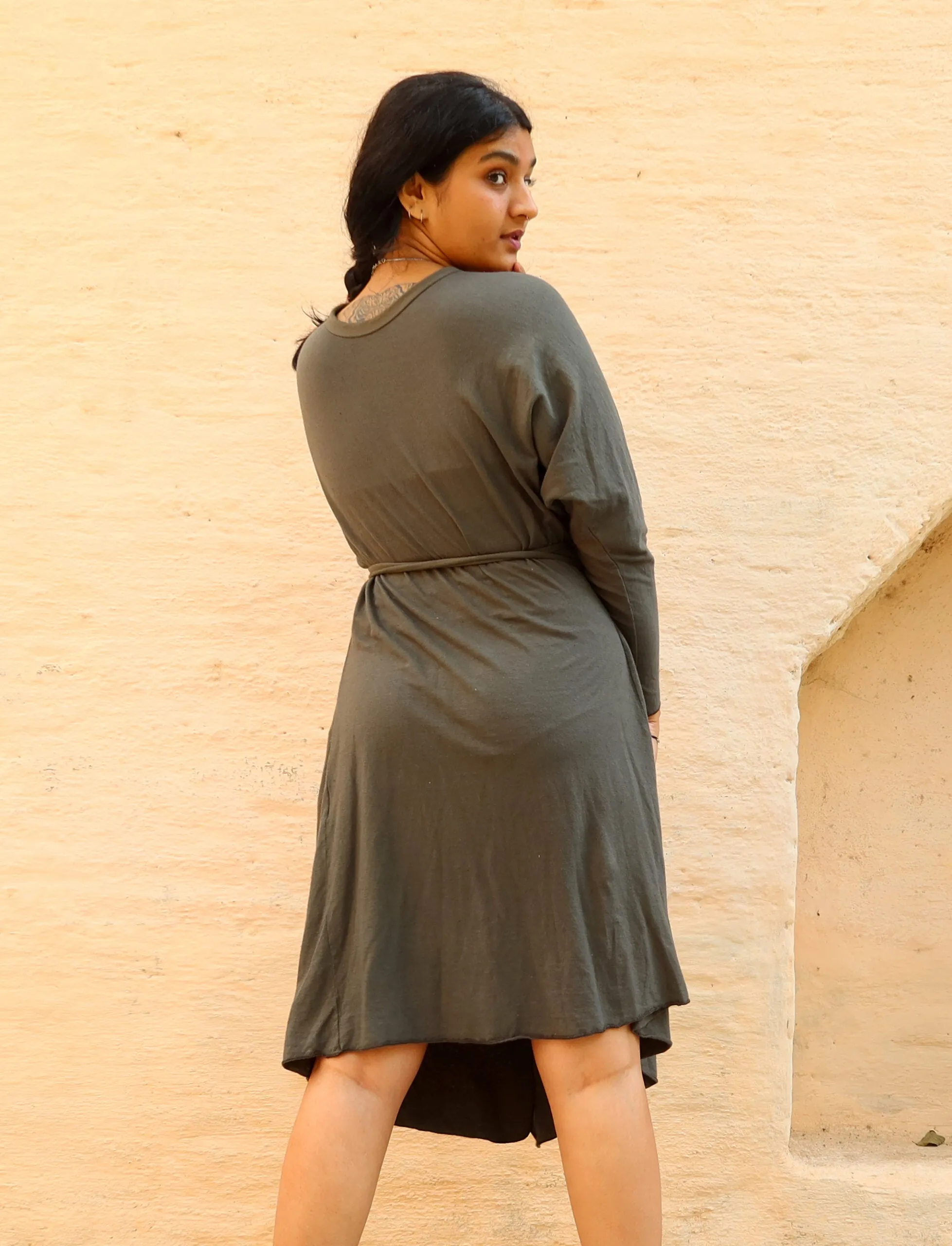 Flip Wrap Migration Below Knee Dress