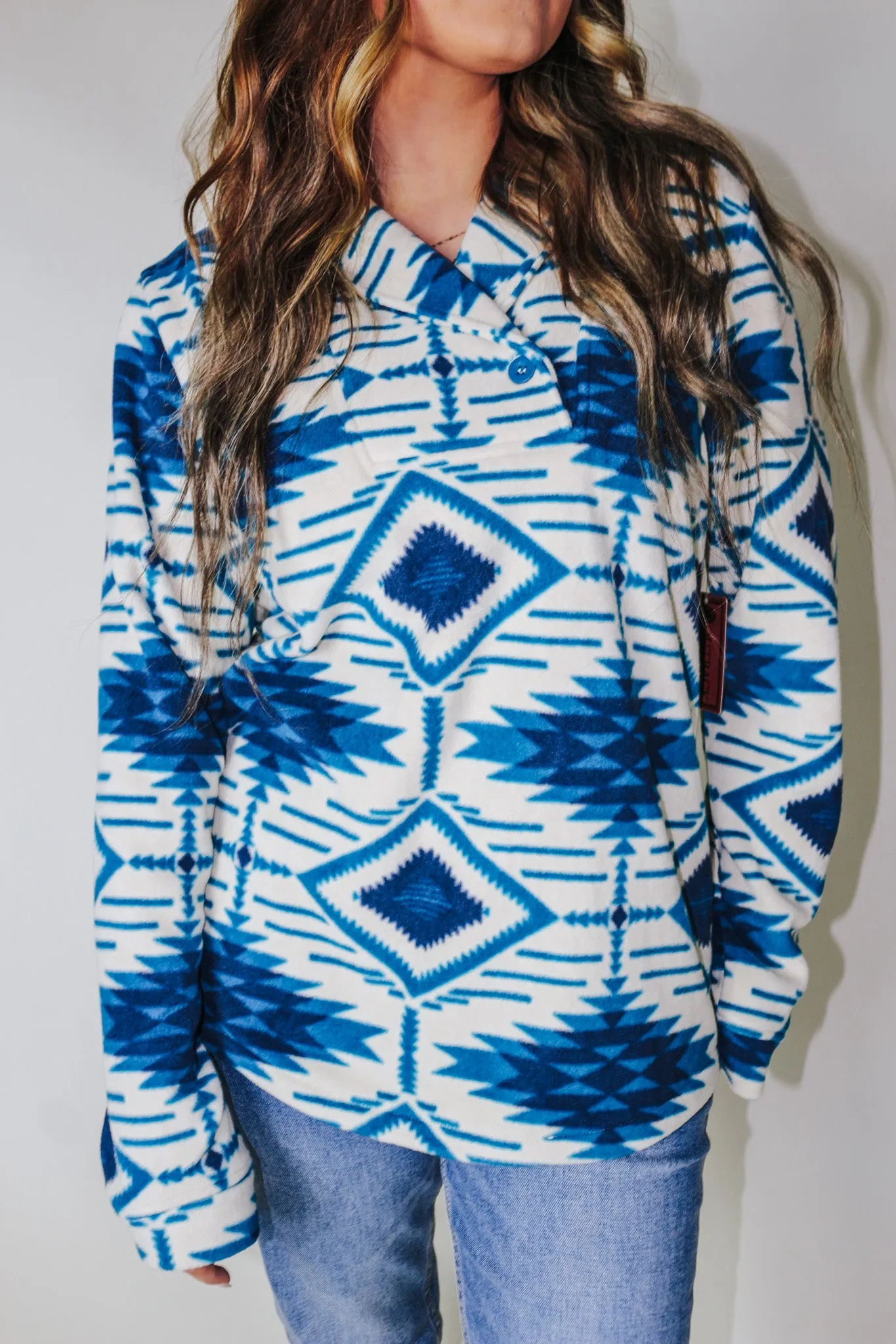 Forever On My Mind Blue Tribal Pullover