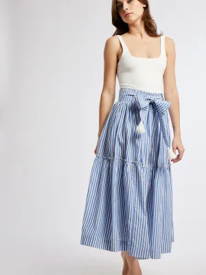 Françoise Midi Skirt - Monaco Stripe