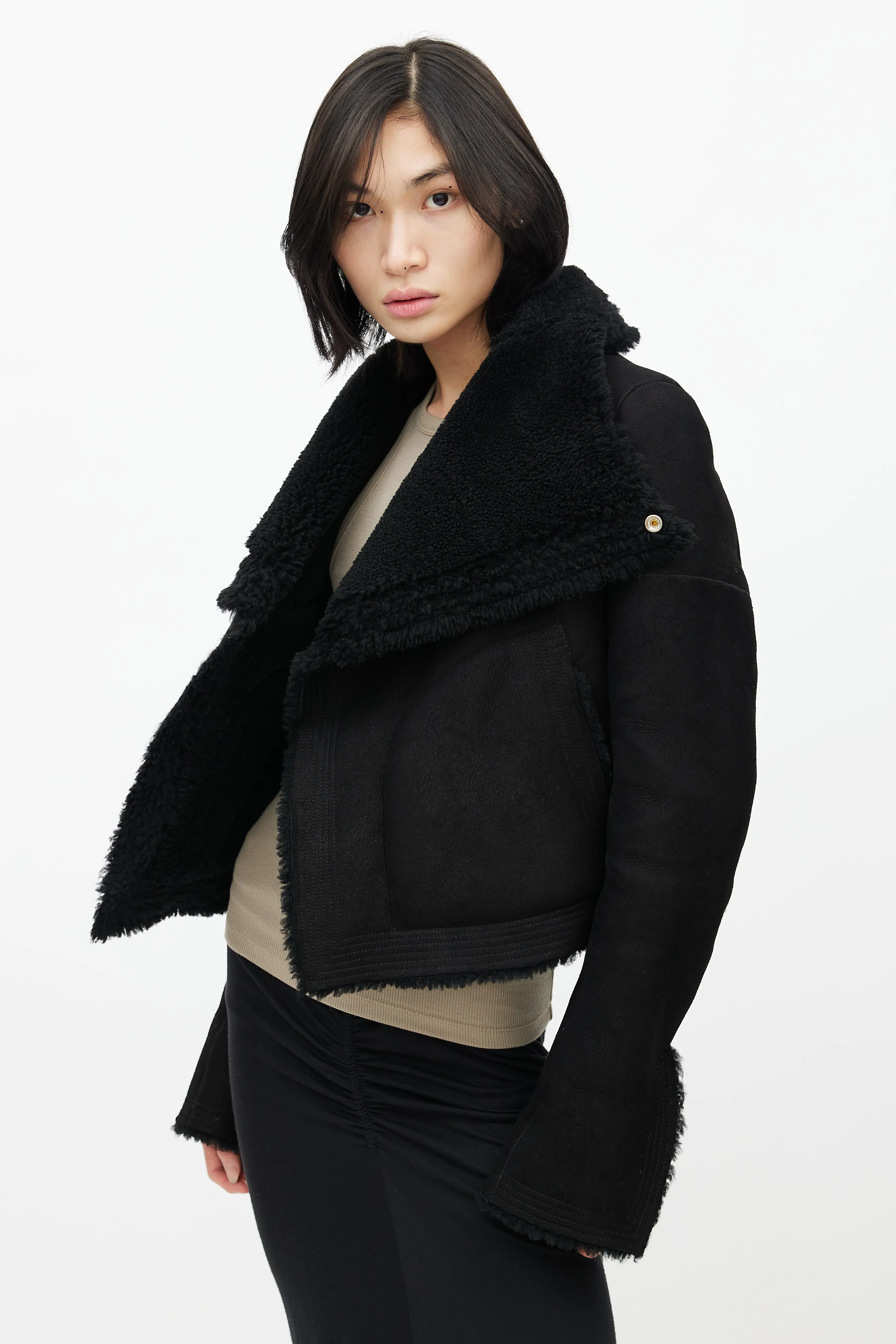 FW 2019 Larry Black Shearling Jacket
