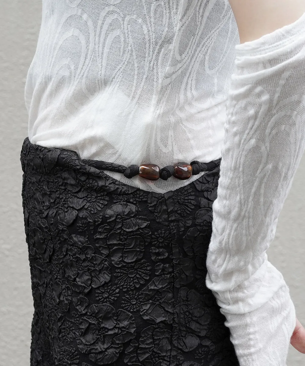GANNI Stretch Jacquard Flared Pants "BLACK"