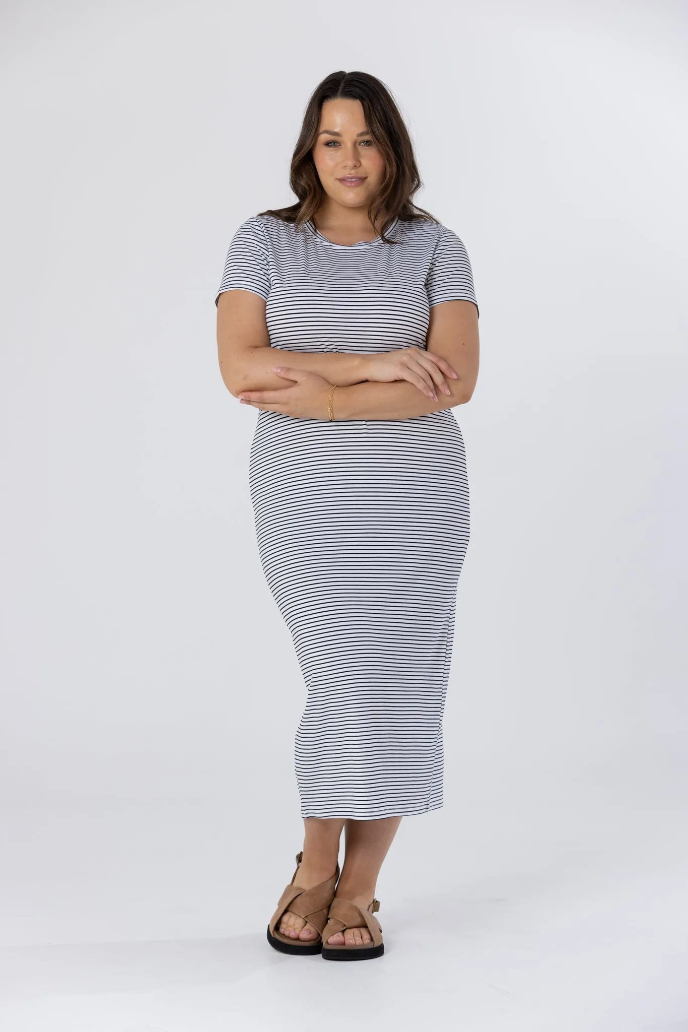 GIANNA T-SHIRT DRESS - Black and White