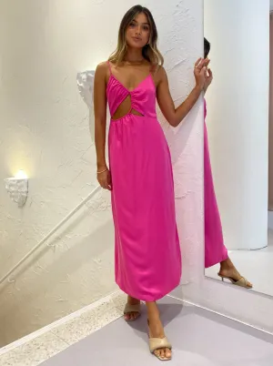 Ginia Selena Midi Dress in Fuschia